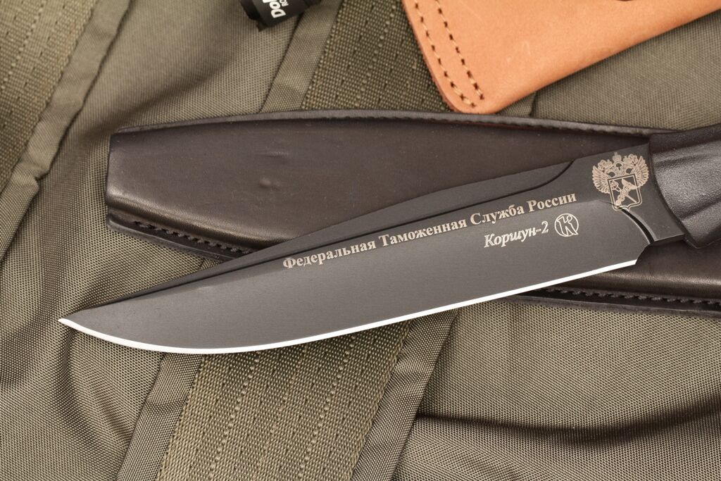 Нож Коршун-2 - эластрон с символикой Таможенной службы Кизляр фото