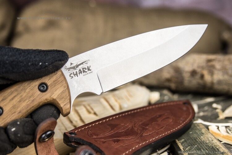 Нож Shark AUS-8 Stonewash орех  Kizlyar Supreme фото