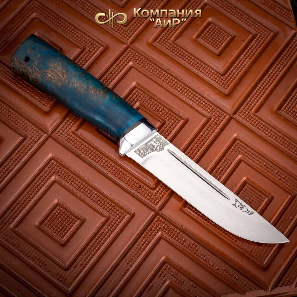 Нож Бекас АиР (стабилизированная карельская береза, лазурная) фото