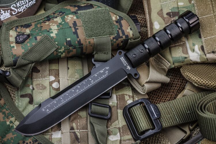 Нож Survivalist X D2 Black Titanium  Kizlyar Supreme фото
