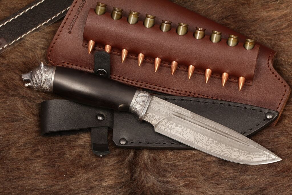 Нож Тайга (Медведь) дамаск АО КЭАЗ Кизляр фото