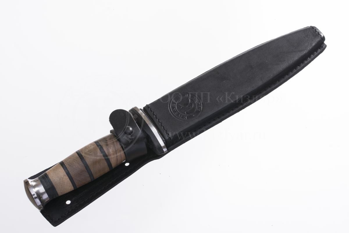Нож КО-1 - кавказский орех/кожа художественно-оформленный фото