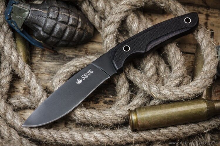 Нож  Savage AUS-8 Black Titanium Kizlyar Supreme фото