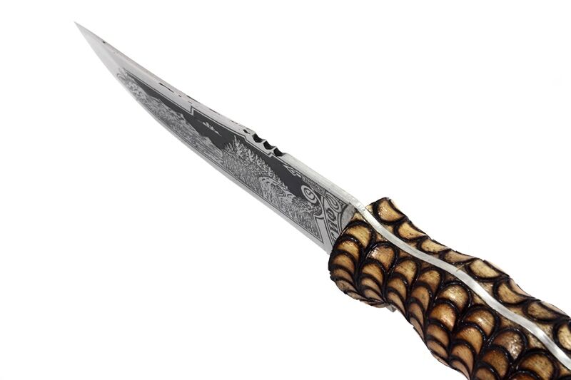 Нож Скиф - жженая рукоять Поиск Кизляр фото