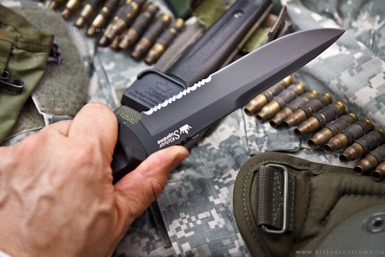 Нож  Alpha D2 B-Titanium Serrated  Kizlyar Supreme фото