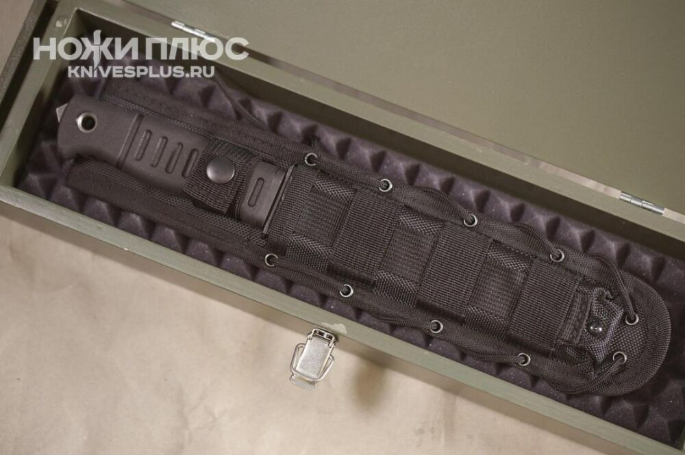 Нож Витязь AUS-8 эластрон MOLLE черный в подарочной коробке Кизляр фото