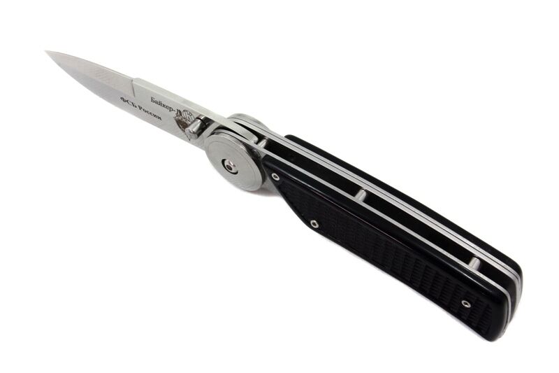 Нож складной Байкер 1 - пластик с символикой ФСБ Кизляр фото