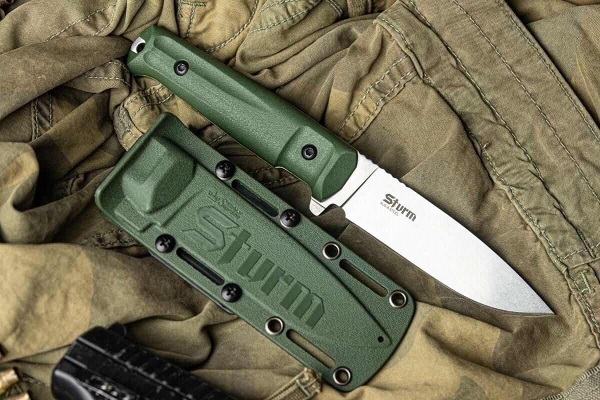 Нож Sturm AUS-8 Satin OKH ODS green  Kizlyar Supreme фото