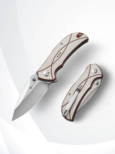 Складной нож Sencut Hyrax satin сталь 9Cr18MoV, рукоять Ivory/Red G10