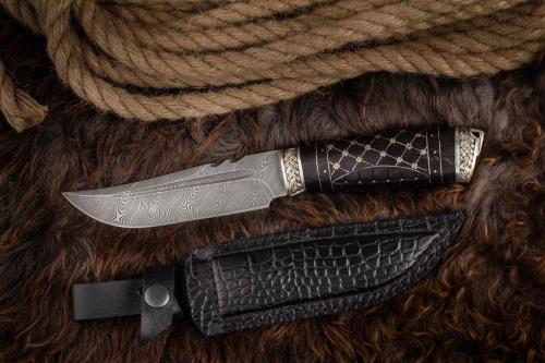 Нож Клык-2 граб/насечка дамаск Адамов