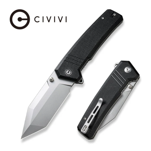 Складной нож CIVIVI Bhaltair stonewash сталь 14C28N, рукоять Black Coarse G10