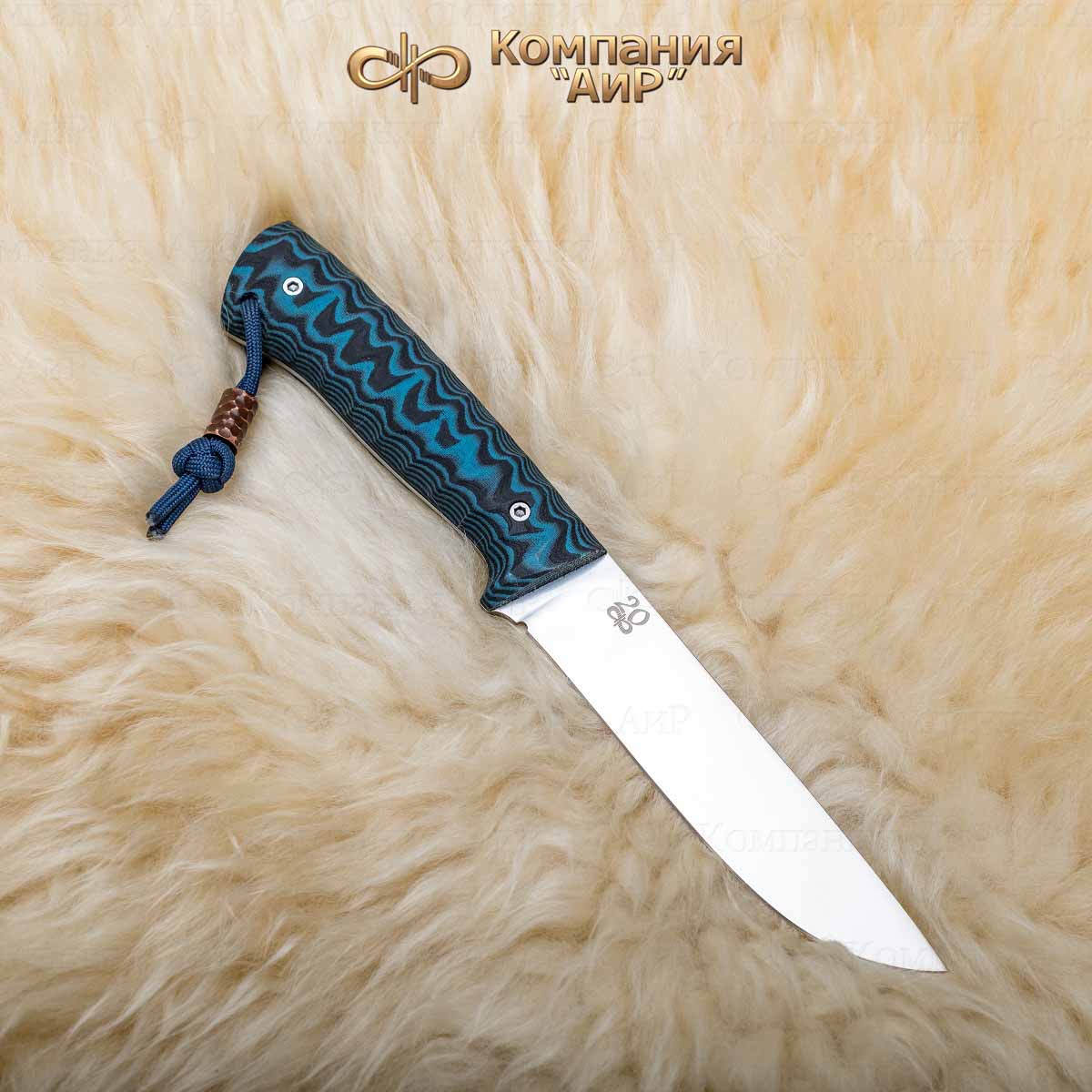 Нож Бекас ЦМ G10, клиновая срезка, паракорд, медная бусина, пескоструйная обработка рукояти, КВ фото