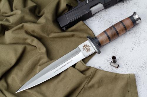 Нож КО-2 Дерево/Кожа  с символикой Следственный комитет Нож КО-2 Дерево/Кожа  с символикой Следственный комитет