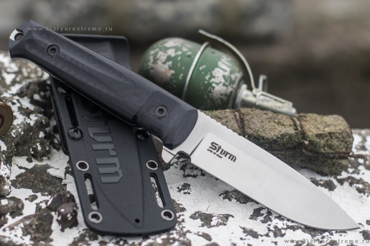Нож Sturm CPM 4V Black G10 Stonewash  Kizlyar Supreme фото