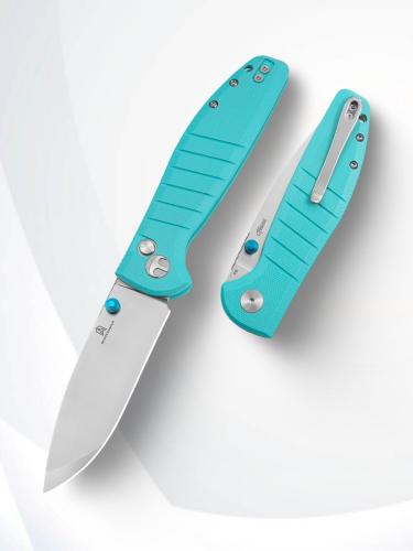 Нож Bestechman Goodboy Grey Satin сталь D2, рукоять Blue G10