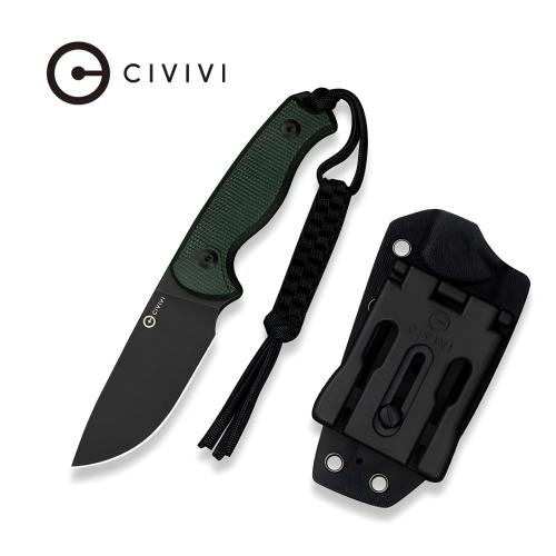 Нож CIVIVI Timberbark blackwash сталь 14C28N, рукоять Green Canvas Micarta