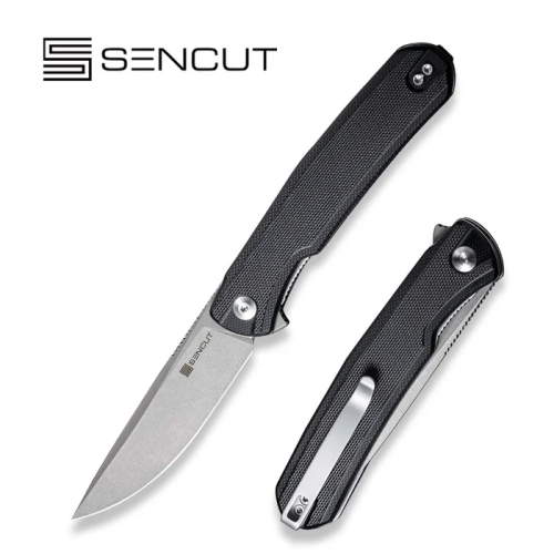 Складной нож Sencut Scitus Gray Stonewashed сталь D2, рукоять Black G10