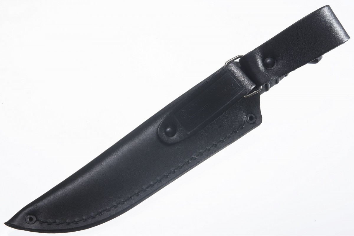 Нож Финский AUS-8 стоунвош черный эластрон Кизляр фото
