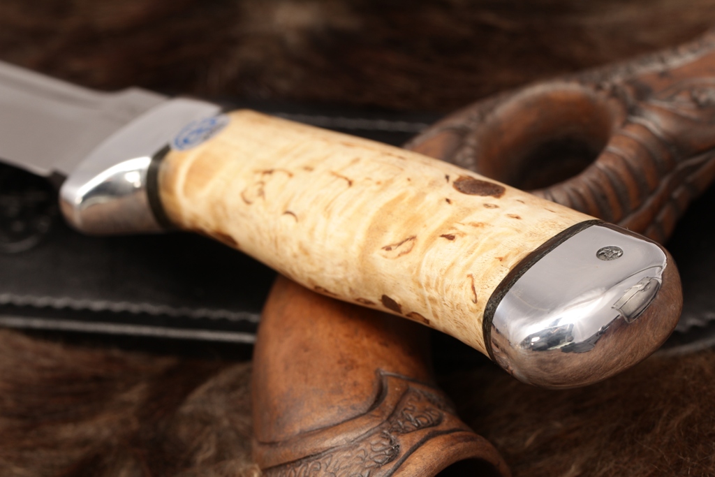 Нож Ицыл мачете (карельская береза) фото