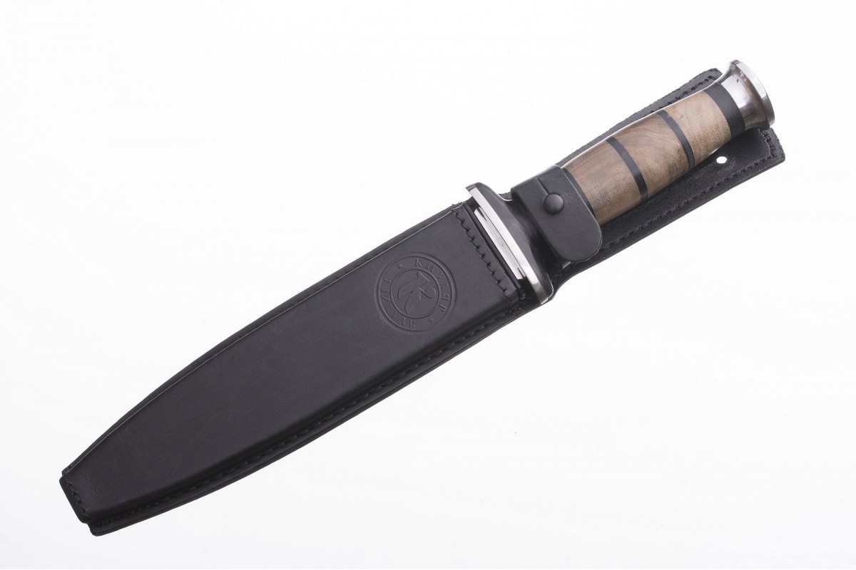 Нож Сталкер AUS-8 стоунвош черный наборная рукоять Кизляр фото