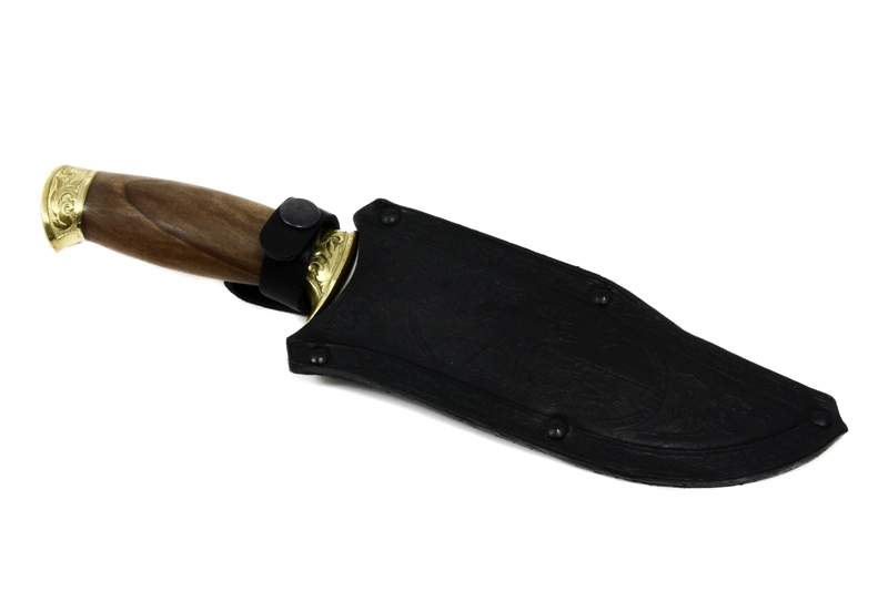 Нож Тайга малая - художественно-оформленный/латунь Кизляр фото