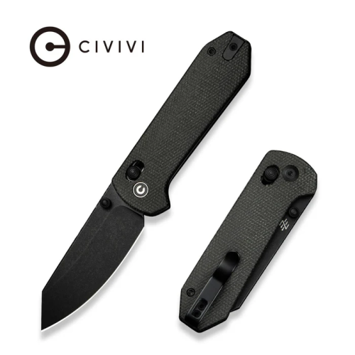 Складной нож CIVIVI Yonder blackwash сталь 14C28N, рукоять Dark Green Canvas Micarta