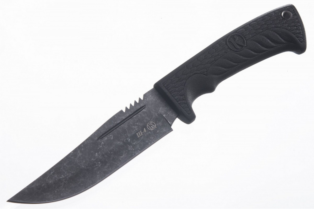 Нож Ш-4 12C27 Sandvik стоунвош черный эластрон Кизляр фото