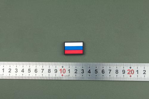 Нашивка из ПВХ "Флаг России" 30х20 black