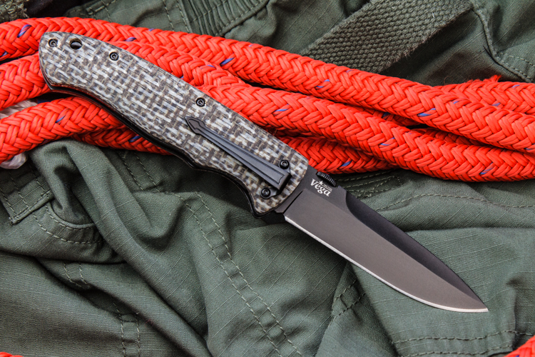 Складной нож Vega 440C Black Kizlyar Supreme фото