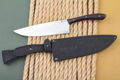 Нож кухонный большой-2 (95Х18, красная фибра, черный граб