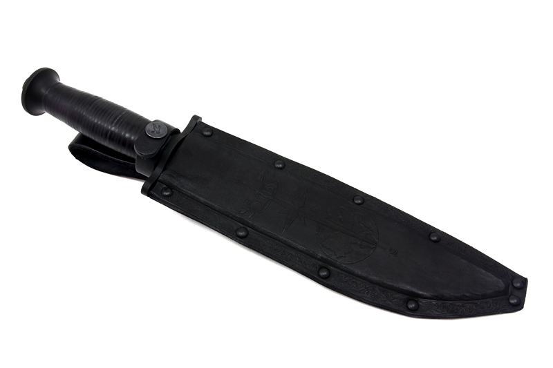 Нож ДВ-2 - серрейтор/черный/кожа фото