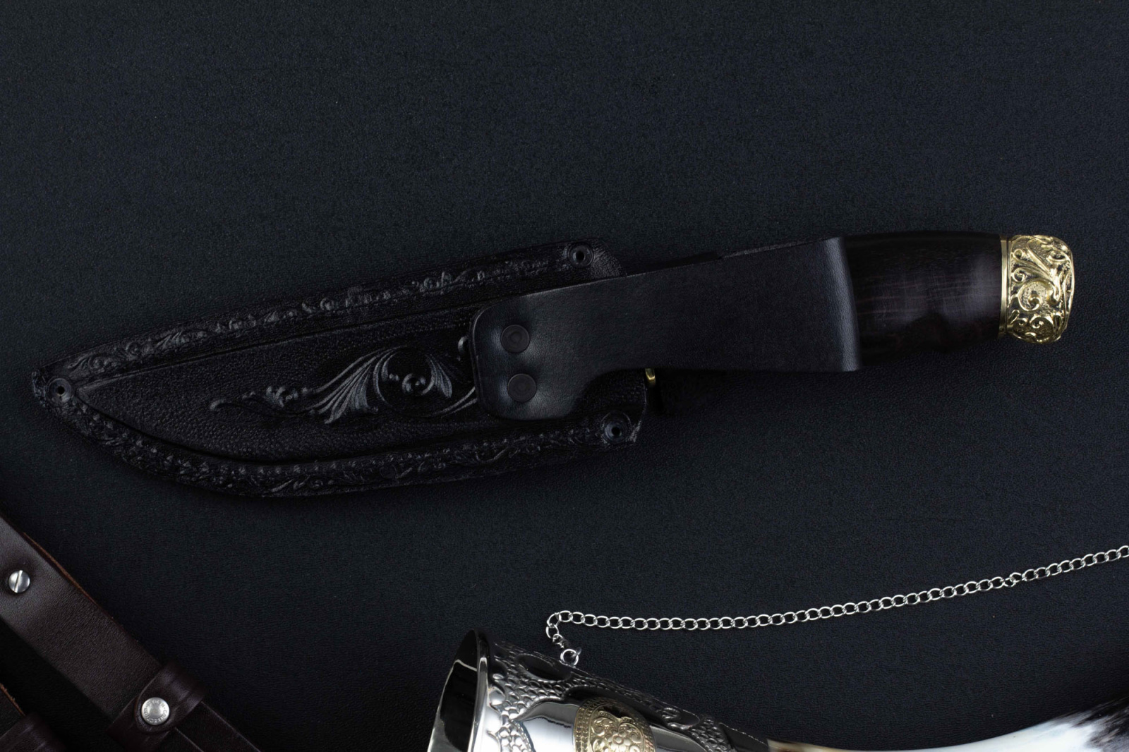 Нож Соболь - Х12МФ латунь Беркут Кизляр