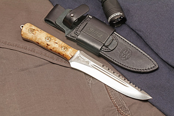 Нож Ирбис - карельская береза/95х18