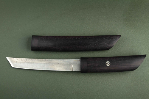 Нож Танто дамасская сталь, черный граб.