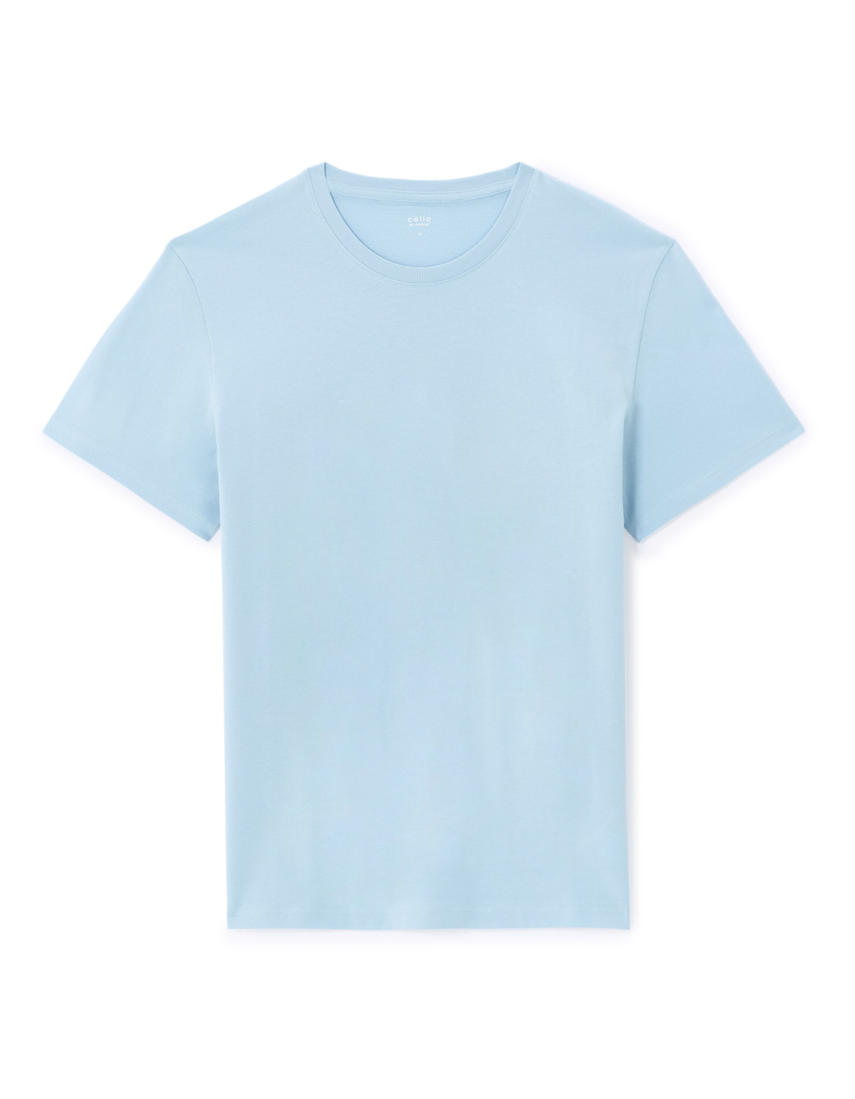  футболка из хлопка с круглым вырезом - Light blue Celio