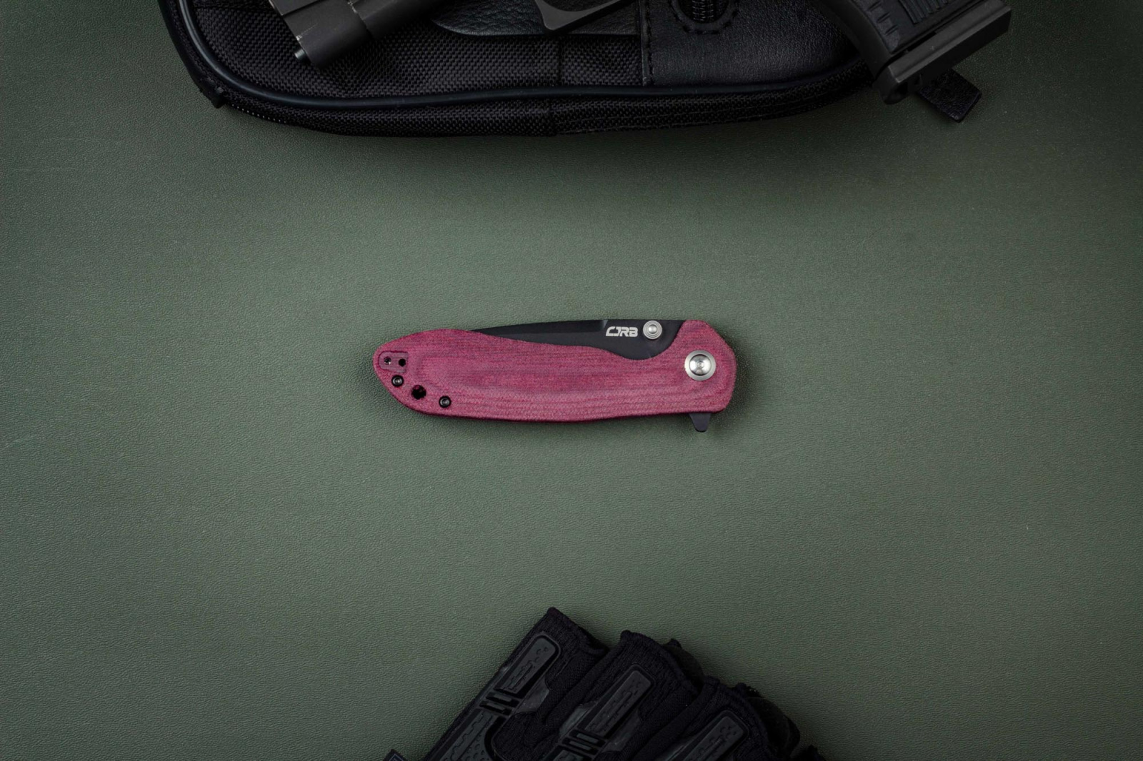 Складной нож CJRB Scoria PVD сталь AR-RPM9, рукоять Burgundy Micarta