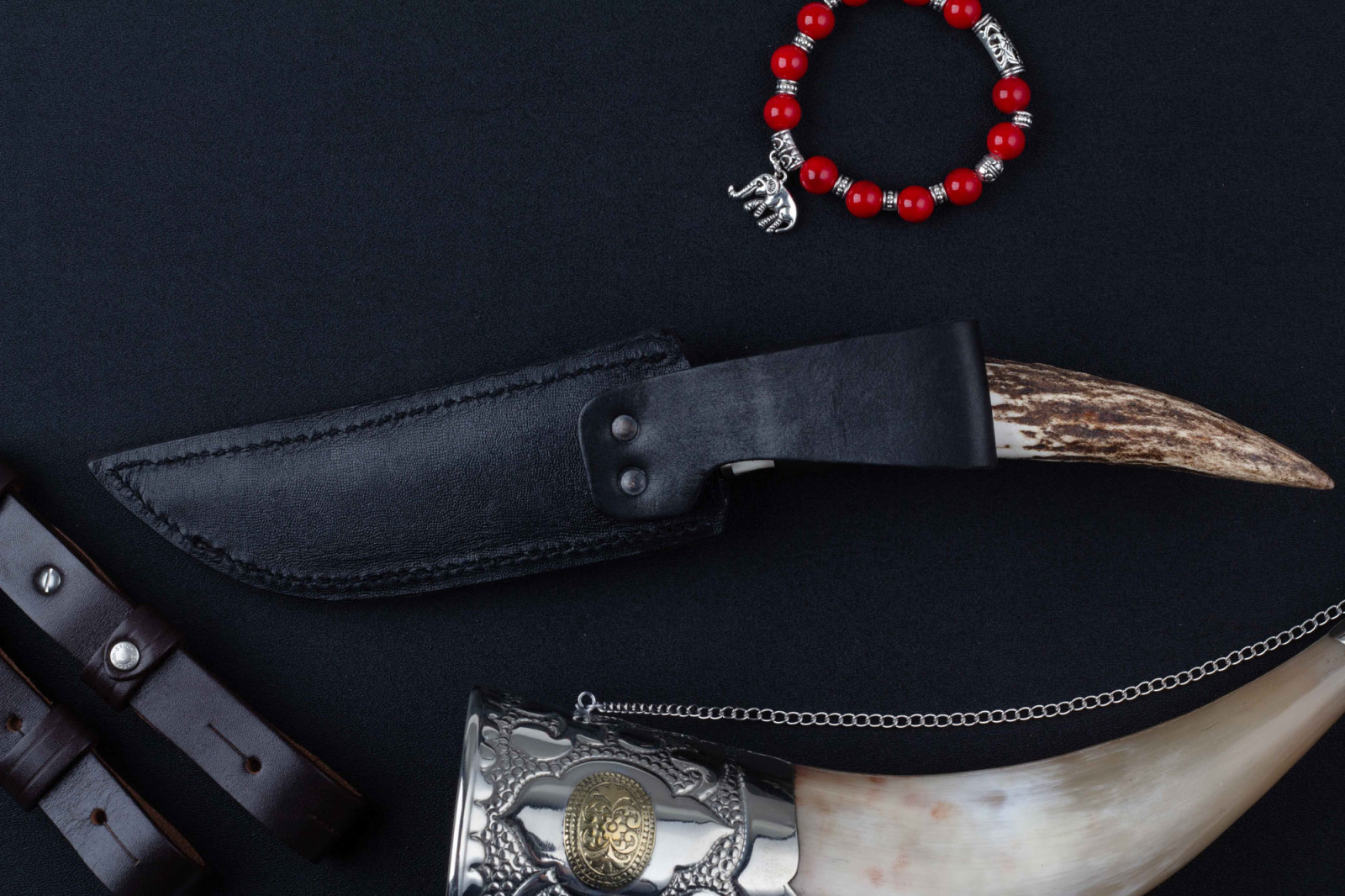 Нож Тарантул дамаск рог Беркут