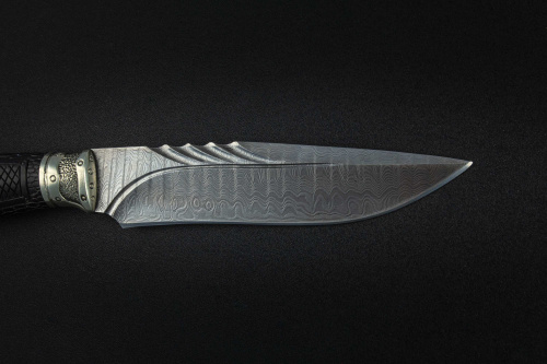 Нож Хищник дамаск граб Адамов