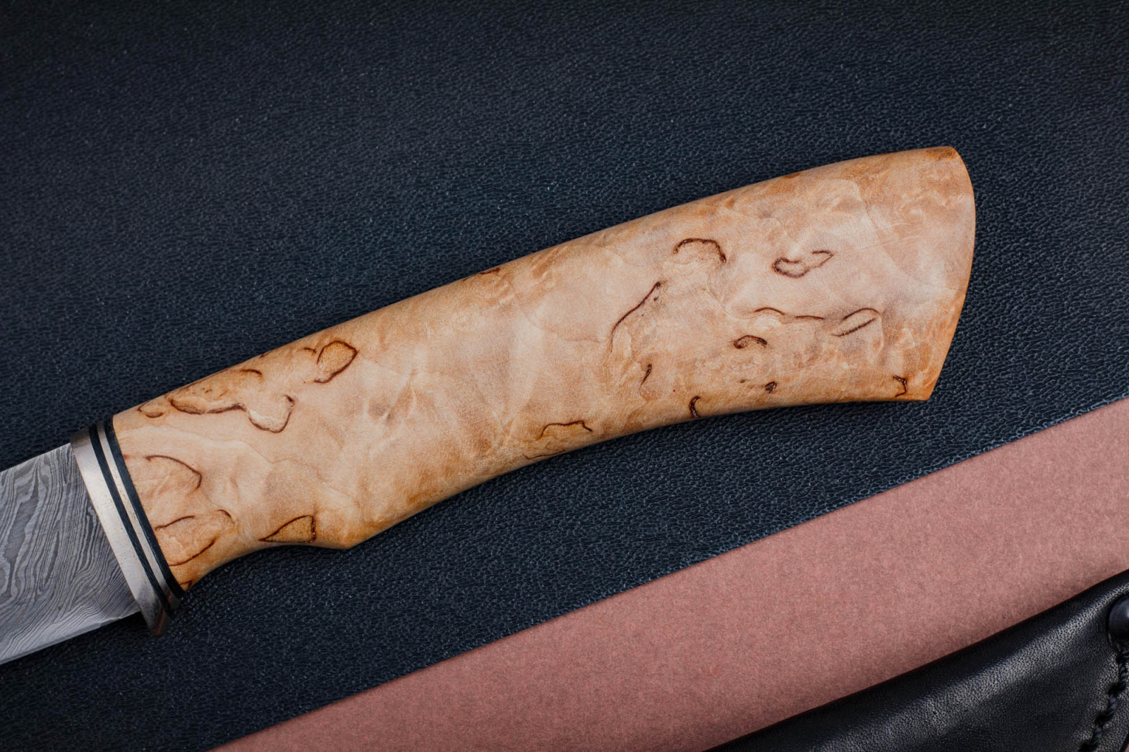 Нож Филейный дамаск карельская береза Марушина