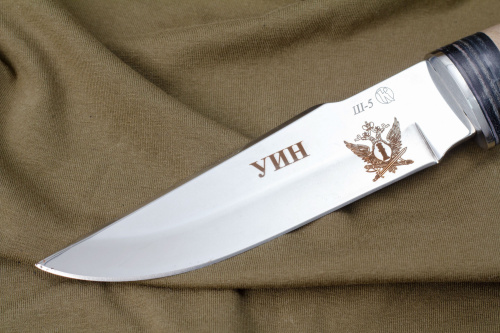 Нож Ш-5 Дерево/Кожа c символикой УИН Нож Ш-5 Дерево/Кожа c символикой УИН