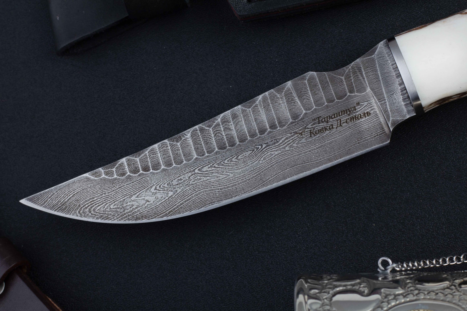 Нож Тарантул дамаск рог Беркут