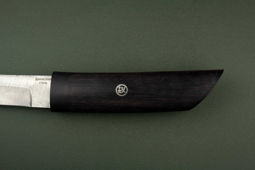 Нож Танто дамасская сталь, черный граб.