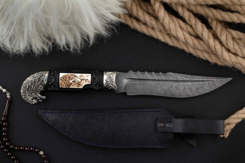 Нож Хищник -1 (ястреб) граб/дамаск Адамов