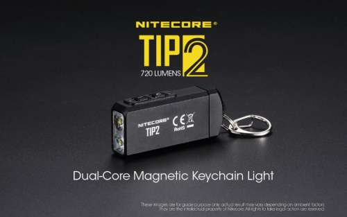Фонарь брелок Nitecore TIP2 черный лам.:светодиод. 720lxx1 (18595)