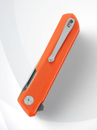 Нож Bestechman Dundee satin/grey titanized сталь D2, рукоять Orange G10