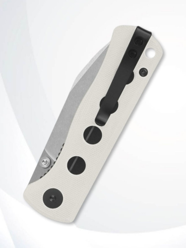 Нож QSP Canary Folder blackwash сталь 14C28N, рукоять White G10