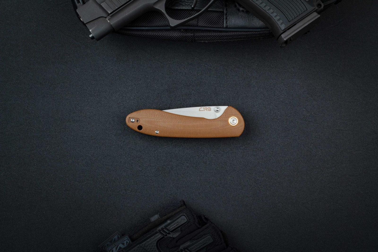 Складной нож CJRB Feldspar сталь D2, рукоять Brown G10