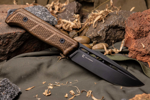 Нож Baikal D2 Black Titanium Walnut