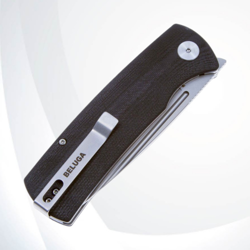 Складной нож Petrified Fish Beluga сталь K110, рукоять Black G10