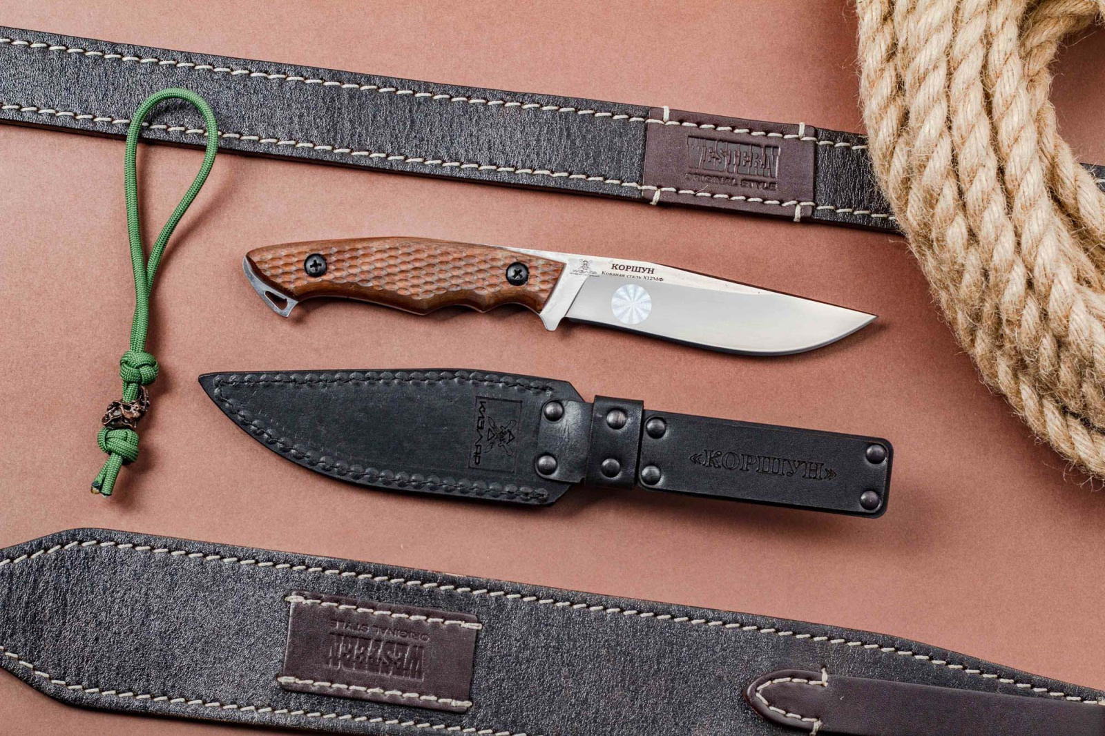 Нож Коршун Х12МФ орех Андреев